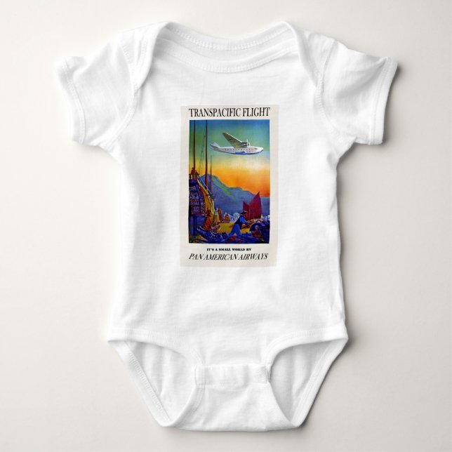 Vintage Transpacific Travel Baby Bodysuit (Front)