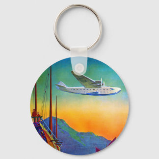Vintage Transpacific Travel Keychain