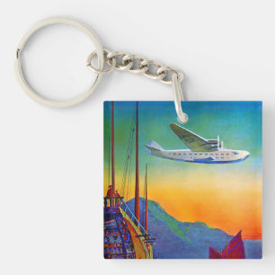 Vintage Transpacific Travel Keychain