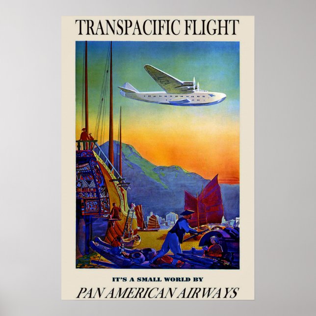 Vintage Transpacific Travel Poster (Front)