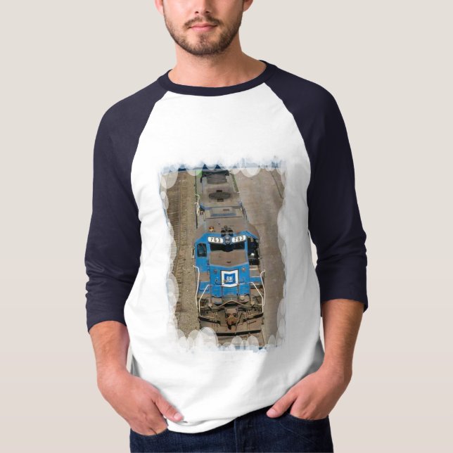 Vintage transport - Blue train T-Shirt (Front)