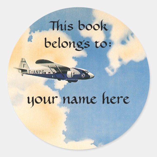 Vintage Transportation, Airplane Bookplate (Front)