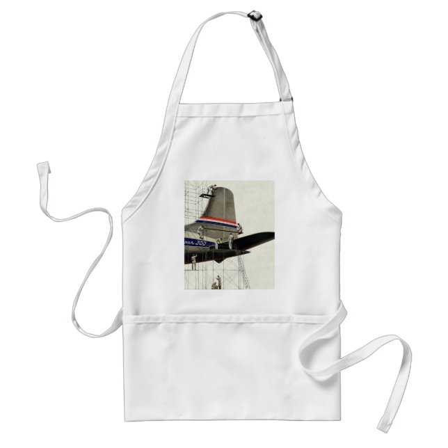 Vintage Transportation, Airplane Maintenance Adult Apron (Front)