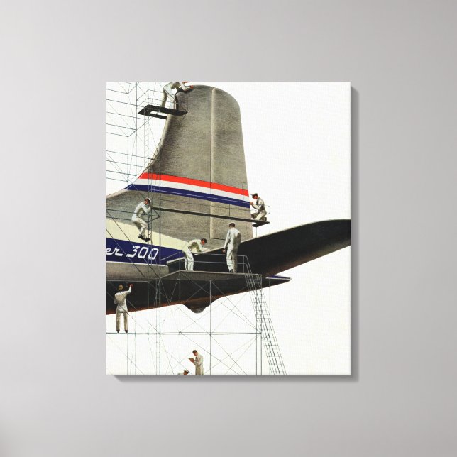 Vintage Transportation, Airplane Maintenance Canvas Print (Front)