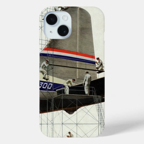 Vintage Transportation Airplane Maintenance iPhone 15 Case