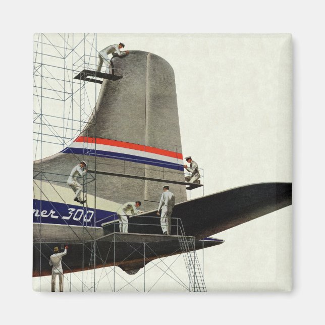 Vintage Transportation, Airplane Maintenance Magnet (Front)
