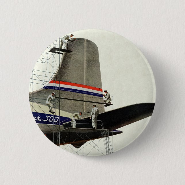 Vintage Transportation, Airplane Maintenance Pinback Button (Front)