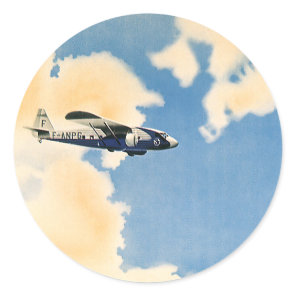 Vintage Transportation, Albatross Airplane Classic Round Sticker