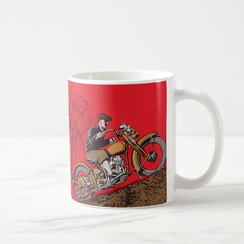 Vintage Transportation Antique Motorcycle Rider Coffee Mug