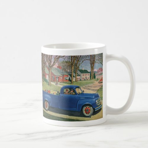 Vintage Transportation Classic Blue Truck Coffee Mug