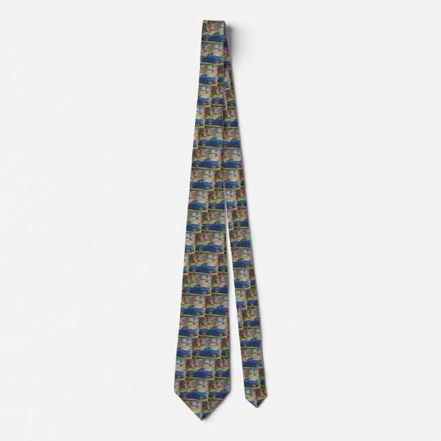 Vintage Transportation, Classic Blue Truck Neck Tie (Front)