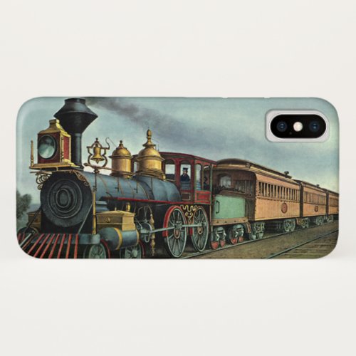 Vintage Transportation Coal Train Locomotive iPhone X Case
