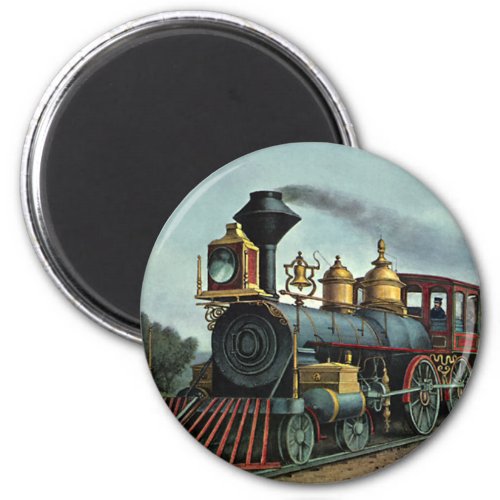Vintage Transportation Coal Train Locomotive Magnet