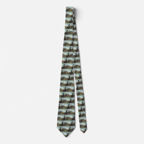 Vintage Transportation Coal Train Locomotive Neck Tie