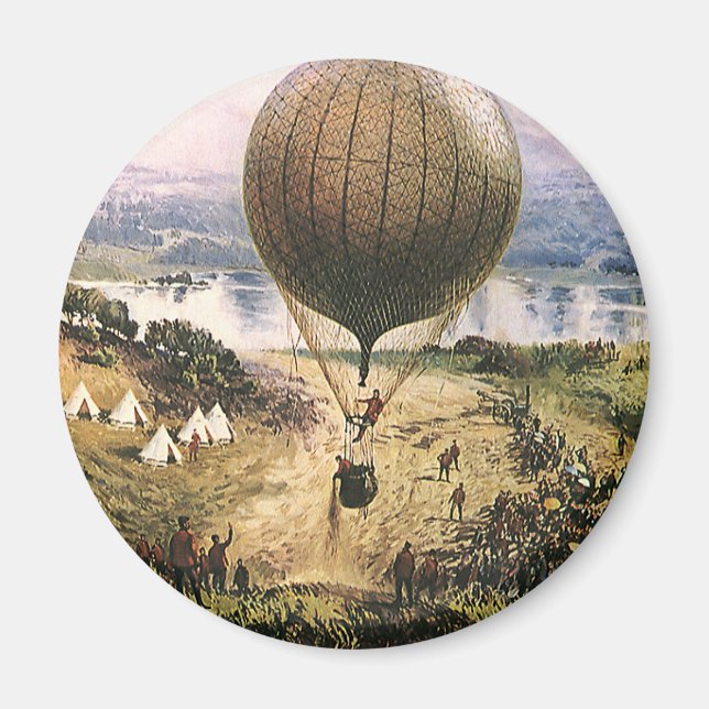 Vintage Transportation, Hot Air Balloon Dirigibles Magnet (Front)