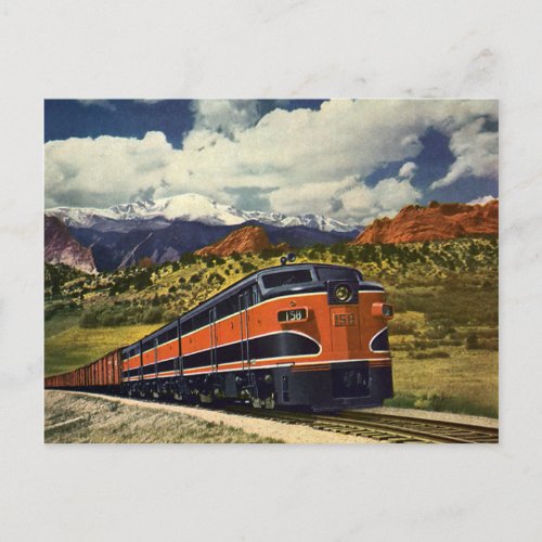 Vintage Transportation in American West Train 158 Postcard