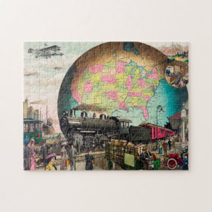 Vintage Transportation Jigsaw Puzzle