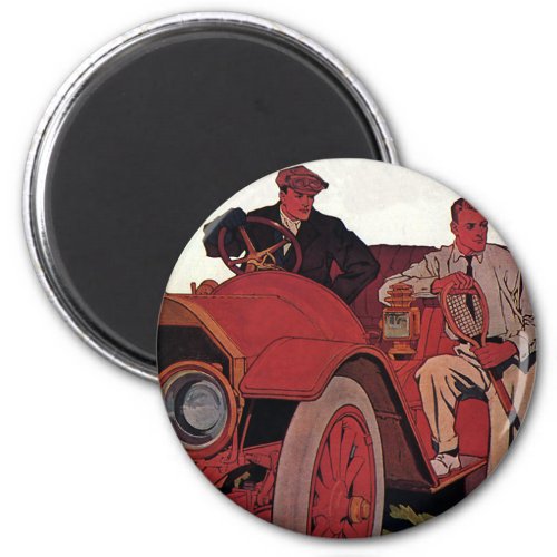 Vintage Transportation Men Antique Convertible Car Magnet