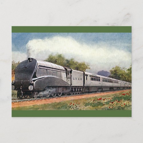Vintage Transportation Modern Silver Bullet Train Postcard