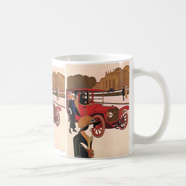 Vintage Transportation, Red Antique Automobile Coffee Mug (Right)