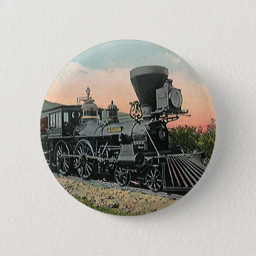 Vintage Transportation Western Antique Coal Train Pinback Button