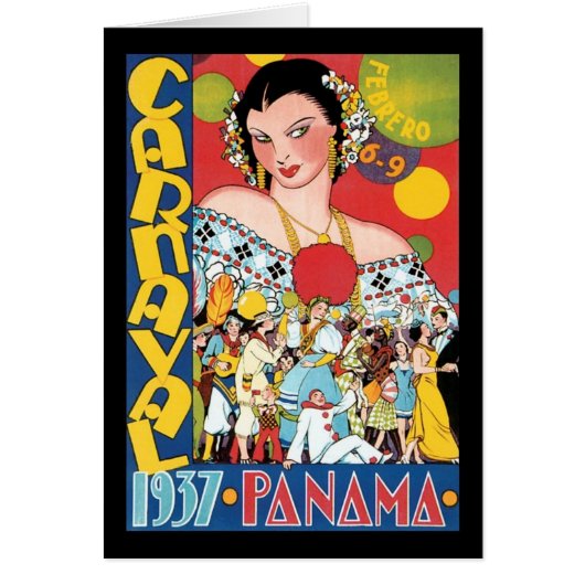 Vintage Travel 1937 Panama Carnival Party Woman (Front)