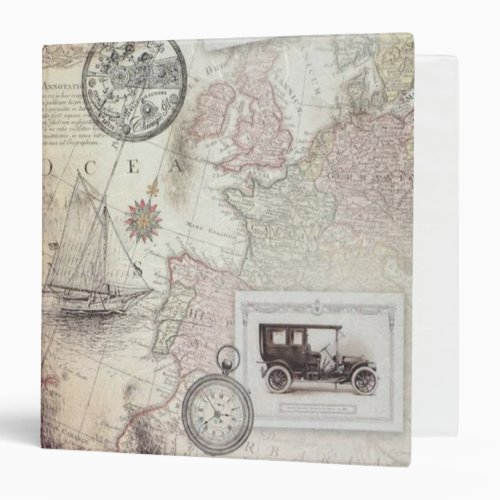 Vintage travel 3 ring binder