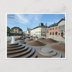 vintage travel Aalborg Denmark city tourism Postcard