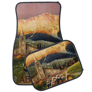 Vintage Travel Abrvzzo Italy car floor mats