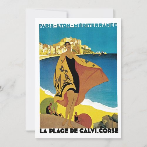 Vintage Travel Ads La Plage de Calvi Corsica