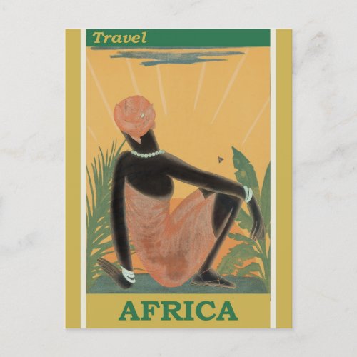 Vintage Travel Africa Retro Tourism Postcard