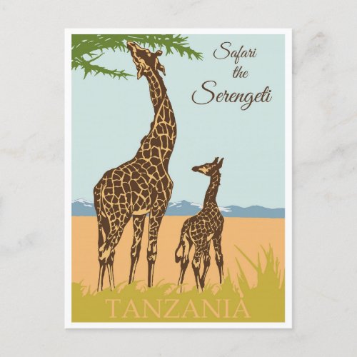 Vintage Travel Africa Tanzania Safari Postcard
