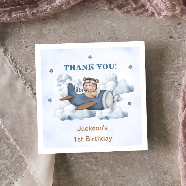 Vintage Travel Airplane Birthday Party  Napkins (Creator Uploaded)