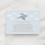 Vintage Travel Airplane Books for Baby Enclosure Card<br><div class="desc">Create a customized book request enclosure card for your special event,  featuring a vintage biplane with neutral details.</div>