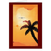 Vintage Travel, Airplane Over Hawaiian Islands (Front)