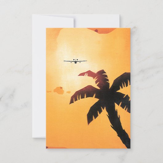 Vintage Travel, Airplane Over Hawaiian Islands (Front)