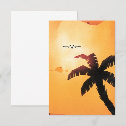 Vintage Travel, Airplane Over Hawaiian Islands (Front/Back)