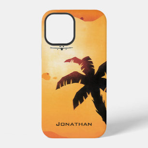 Vintage Travel, Airplane Over Hawaiian Islands iPhone 12 Case