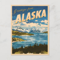 Vintage Travel Alaska Nature Landscape Retro 