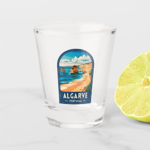 Vintage Travel Algarve Portugal Retro Seaside Shot Glass