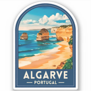 Vintage Travel Algarve Portugal Retro Seaside Sticker