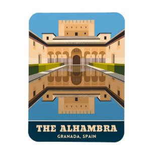 Vintage Travel Alhambra Granada Spain Retro Scenic Magnet