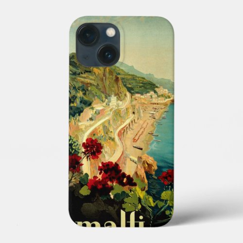 Vintage Travel Amalfi Italian Coast Beach iPhone 13 Mini Case