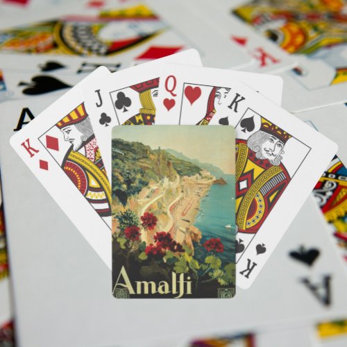 Vintage Travel Amalfi Italian Coast Beach Poker Cards
