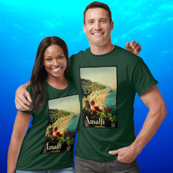 Vintage Travel  Amalfi Italian Coast Beach T-shirt by YesterdayCafe at Zazzle