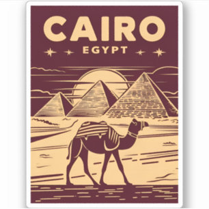 Vintage Travel Ancient Egypt Pyramid Retro Graphic Sticker