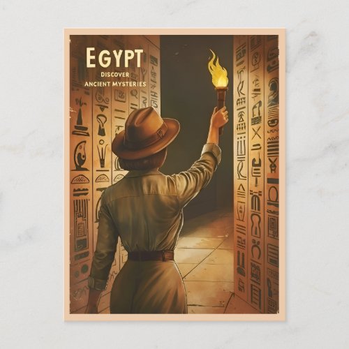 Vintage Travel Ancient Egypt Tourism Retro Graphic Postcard