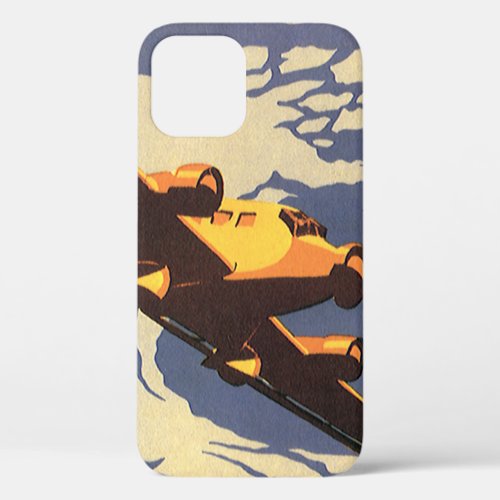 Vintage Travel and Transportation Airplane Flying iPhone 12 Case