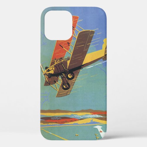 Vintage Travel and Transportation Antique Biplane iPhone 12 Case