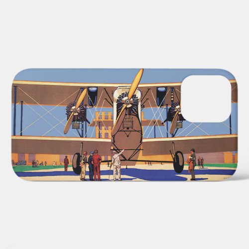 Vintage Travel and Transportation Biplane Airplane iPhone 12 Case